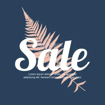 Fern Leaf Background with Golden Frame Vector Illustration EPS10 Stock Illustration