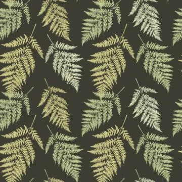 Fern leaf seamless pattern background. Vector Illustration Stock Illustration