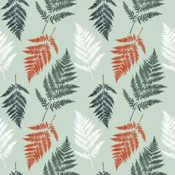 Fern leaf seamless pattern background. Vector Illustration Stock Illustration
