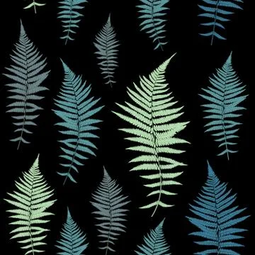 Fern Leaf Vector Fern Leaf Vector Seamless Pattern Background Il Stock Illustration