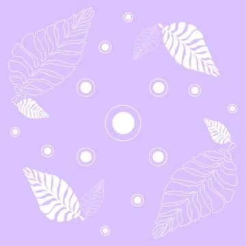Fern leaves on a gently pink background. Stock Illustration