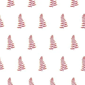 Fern leaves. Seamless pattern.. Illustration on white background. Stock Illustration