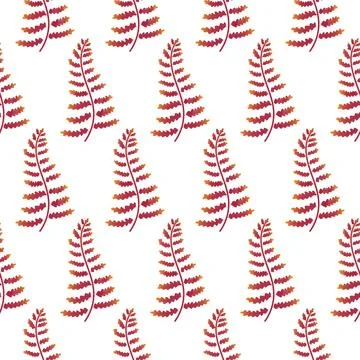 Fern leaves. Seamless pattern.. Illustration on white background. Stock Illustration