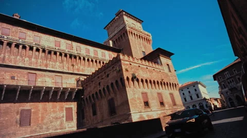 Ferrara Castle slow motion bird fly Stock Footage 274440178