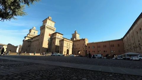 Ferrara castle timelapse Stock Footage 100640539