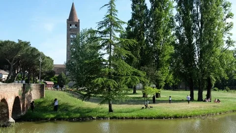 Ferrara - Pomposa abbey - Motion view Stock Footage 75790945