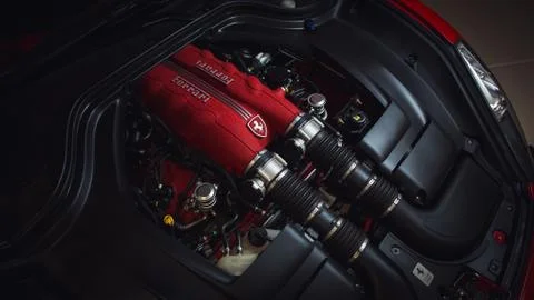 Ferrari California Engine Offset Stock Photos
