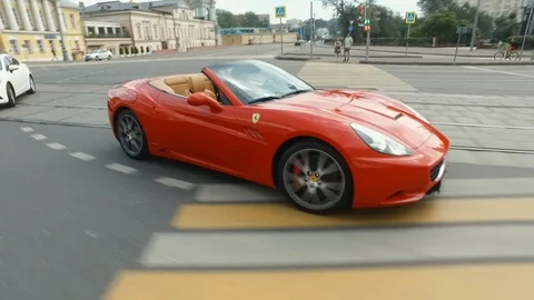 Ferrari California  slowmo Stock Footage