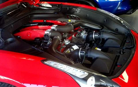 Ferrari Car Engine Stock Photos