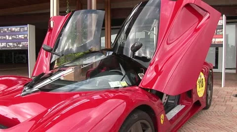 Ferrari at car show Stock Footage 22303607