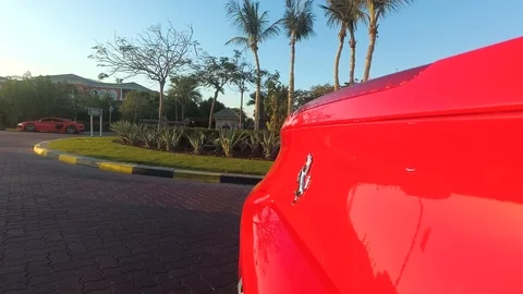 On Ferrari on Dubai Stock Footage 119627933