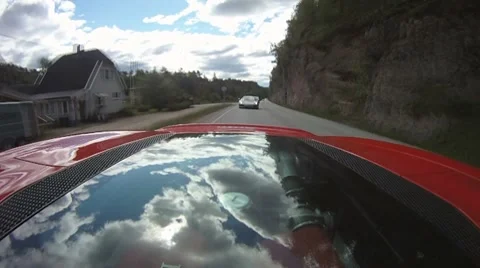 Ferrari engine lid onboard cam Stock Footage 8559962
