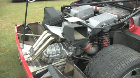 Ferrari F40 engine revs Stock Footage 8647702