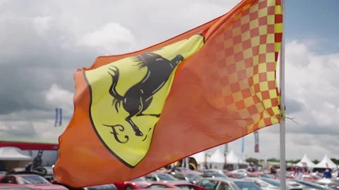 Ferrari Flag Fluttering at Idle Stock Footage 279971707