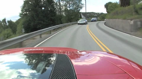 Ferrari rear facing camera on the road Stock Footage 7759505