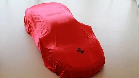 FERRARI Red Cover Stock Footage 94427660