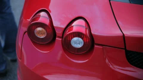 Ferrari in red: Rear lights Stock-Footage 20720339