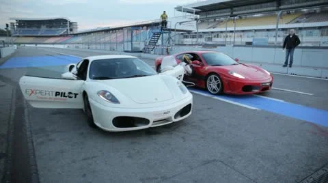 Ferrari in red an white Stock-Footage 20696805