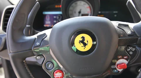 Ferrari Steering Wheel Stock Footage 38716449