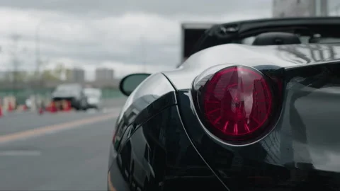 Ferrari Tail Lights Closeup Stock Footage 153969765