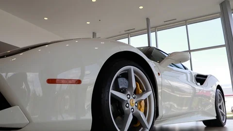 Ferrari White 488 Spider Stock Footage 94427229