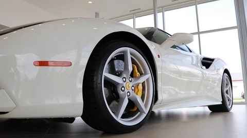 Ferrari white 488 Spider Stock Footage 94427231