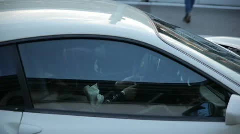 Ferrari in white with a start in the pitstop Stock-Footage 20716615