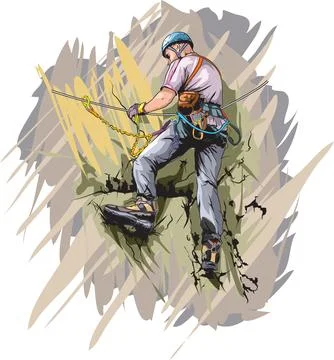 Via ferrata climber Stock Illustration