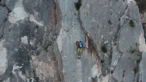 Via Ferrata Hvar Stock Footage 160458092