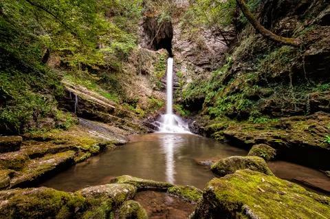 The Ferrera waterfall Foto stock