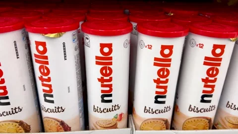 Ferrero Nutella Biscuits, tracking shot Stock Footage 301376578