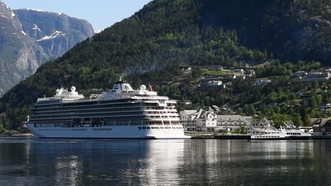 Ferries in Eidfjord Stock Footage 92841895