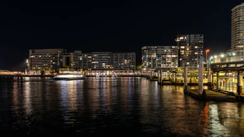 The ferries at the ferry terminal at Circular Quay in Sydney Stock Footage 340457870