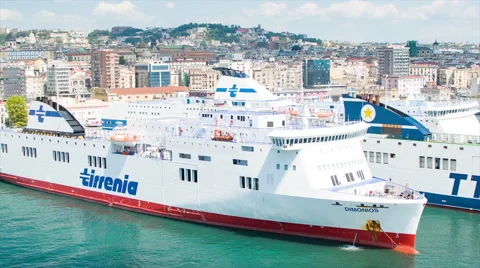 Ferries in Naples Italy Video stock 67589748