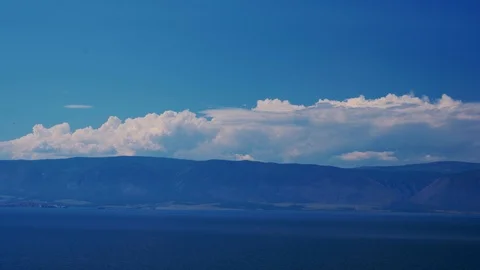 Ferries run between the mainland and the island Olkhon in Baikal. Ferry crossing Stock Footage 125465911