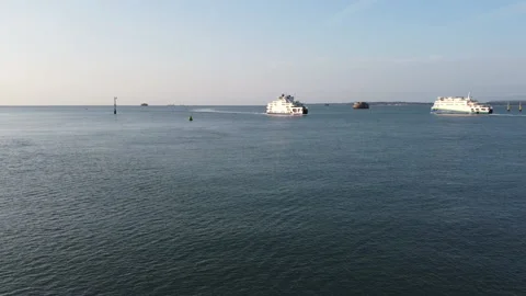Ferries in the Solent at Sunrise Video stock 170792195