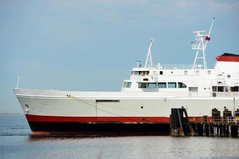Ferries vessel in harbor. partial horizontal photography. marine photo collec Photos