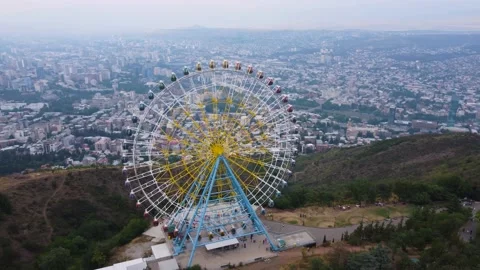 Ferris wheel aerial Stock Footage 168570788