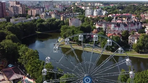 Ferris wheel, aerial view Stock Footage 157582141