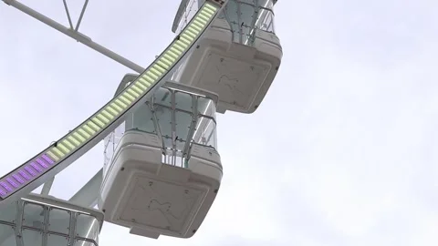 Ferris wheel against a cloudy sky Stock Footage 308658669