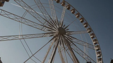 Ferris wheel in an amusement park Stock Footage
