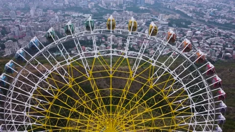 Ferris wheel and city view from top Stock Footage 168570348