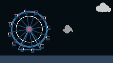 Ferris wheel and a roller coaster Stock Footage 112037047