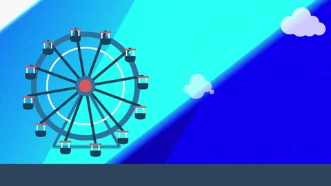 Ferris wheel and a roller coaster Stock Footage 112039244