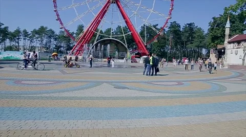 The Ferris wheel attraction. The parkzone Stock Footage 47069840