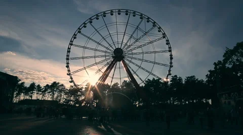 The Ferris wheel attraction time lapse 2 Stock Footage 47070703