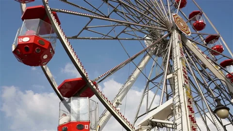 Ferris wheel on the background of blue sky. Video stock 87996289