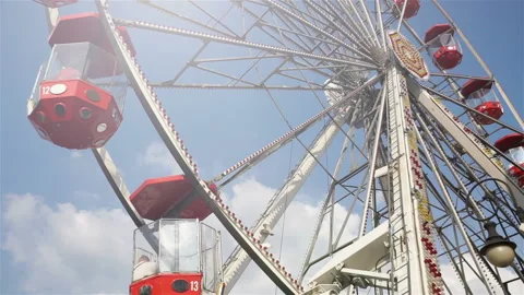 Ferris wheel on the background of blue sky. Stock Footage 87997483