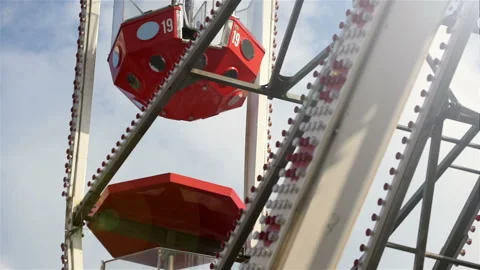 Ferris wheel on the background of blue sky. Stock Footage 87997900