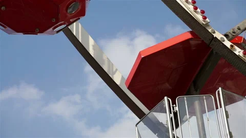 Ferris wheel on the background of blue sky Stock Footage 87998496